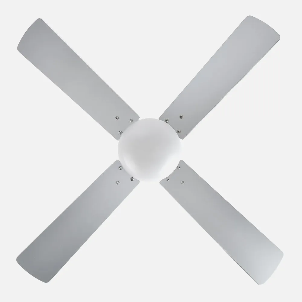 Ventilador Dc Sofia 2xe27 Niquel 4 Aspas Rev.Haya/plata 40x107d C/remoto Temporizador