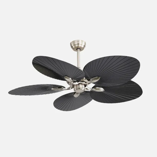 Ventilador  Dc Chaw 24w 2950lm Niquel/negro 5asp.6vel.132d  C/remoto, Memoria Y Temp.3000-4000-6000k