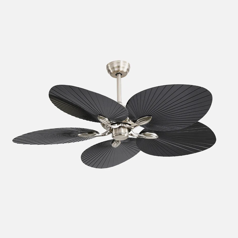 Ventilador  Dc Chaw 24w 2950lm Niquel/negro 5asp.6vel.132d  C/remoto, Memoria Y Temp.3000-4000-6000k