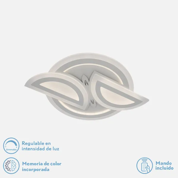 Plafon 120w 3000k, 4000k, 6500k Blanco Alhena 5x56x40cm 16200Lm Regulable, Memoria y C. Remoto