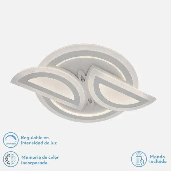 Plafon 144w 3000k, 4000k, 6500k Blanco Alhena 5x68x48 cm 19440 Lm Regulable, Memoria y C. Remoto