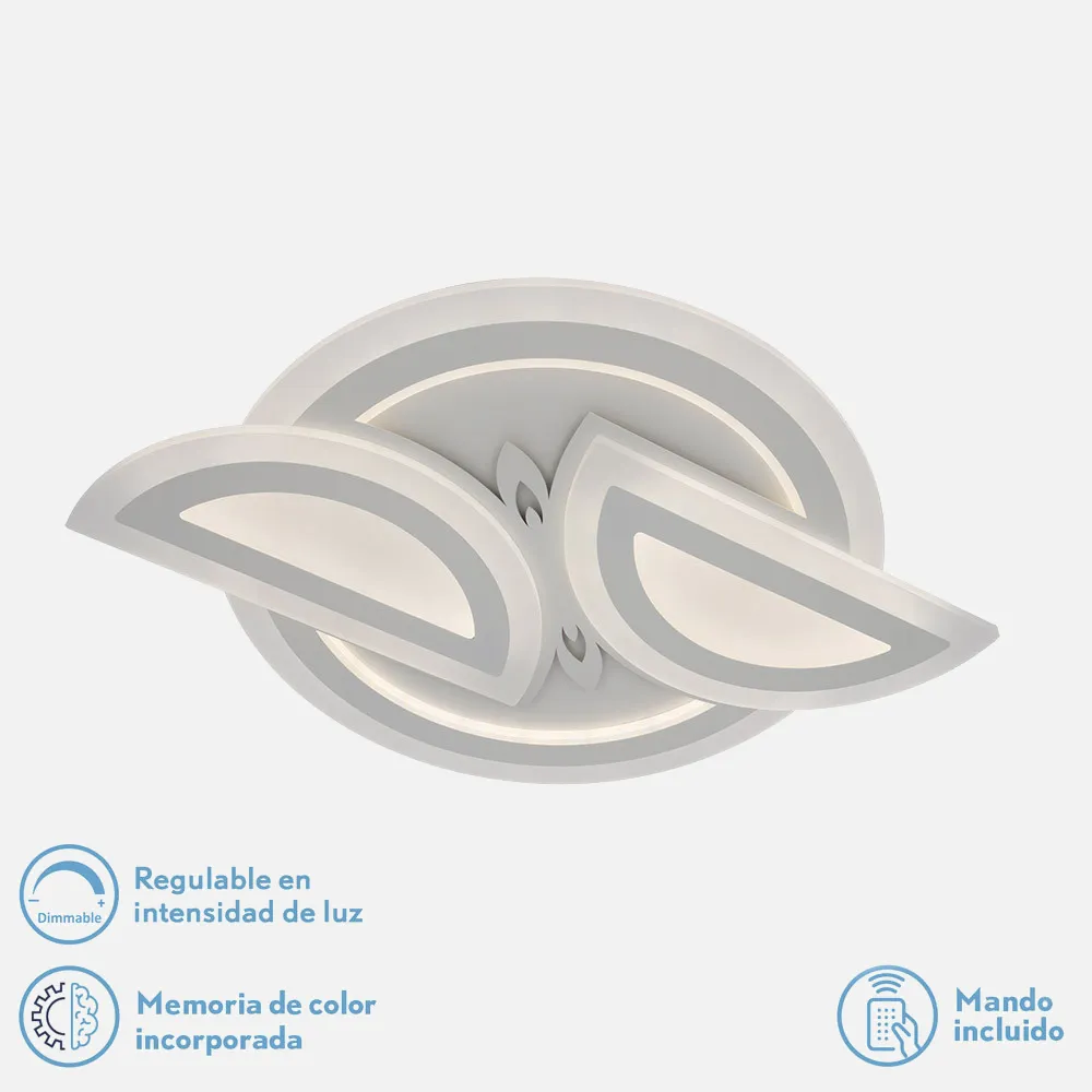 Plafon 144w 3000k, 4000k, 6500k Blanco Alhena 5x68x48 cm 19440 Lm Regulable, Memoria y C. Remoto