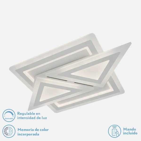 Ceiling light 169w 3000k, 4000k, 6500k White Atria 5x74x48Cm 22815 Lm Dimmable, Memory and Remote Control