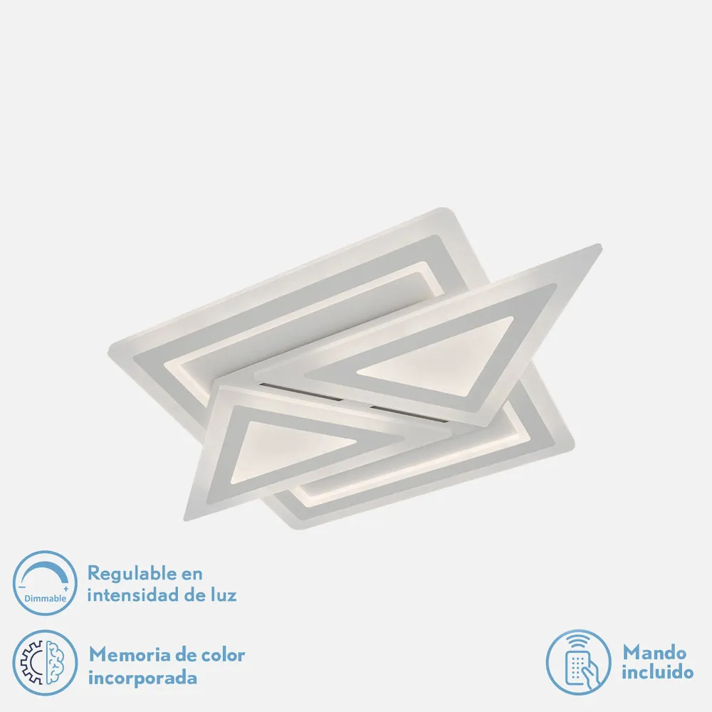 Plafon 130w 3000k, 4000k, 6500k Blanco Atria 5x60x40Cm 17550Lm Regulable, Memoria y C. Remoto