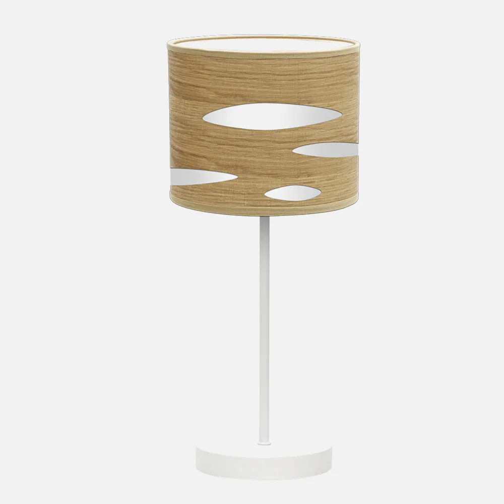177171085 - Sobremesa Odra 1xe14 Blanco/madera Clara 42x17x17 Cm