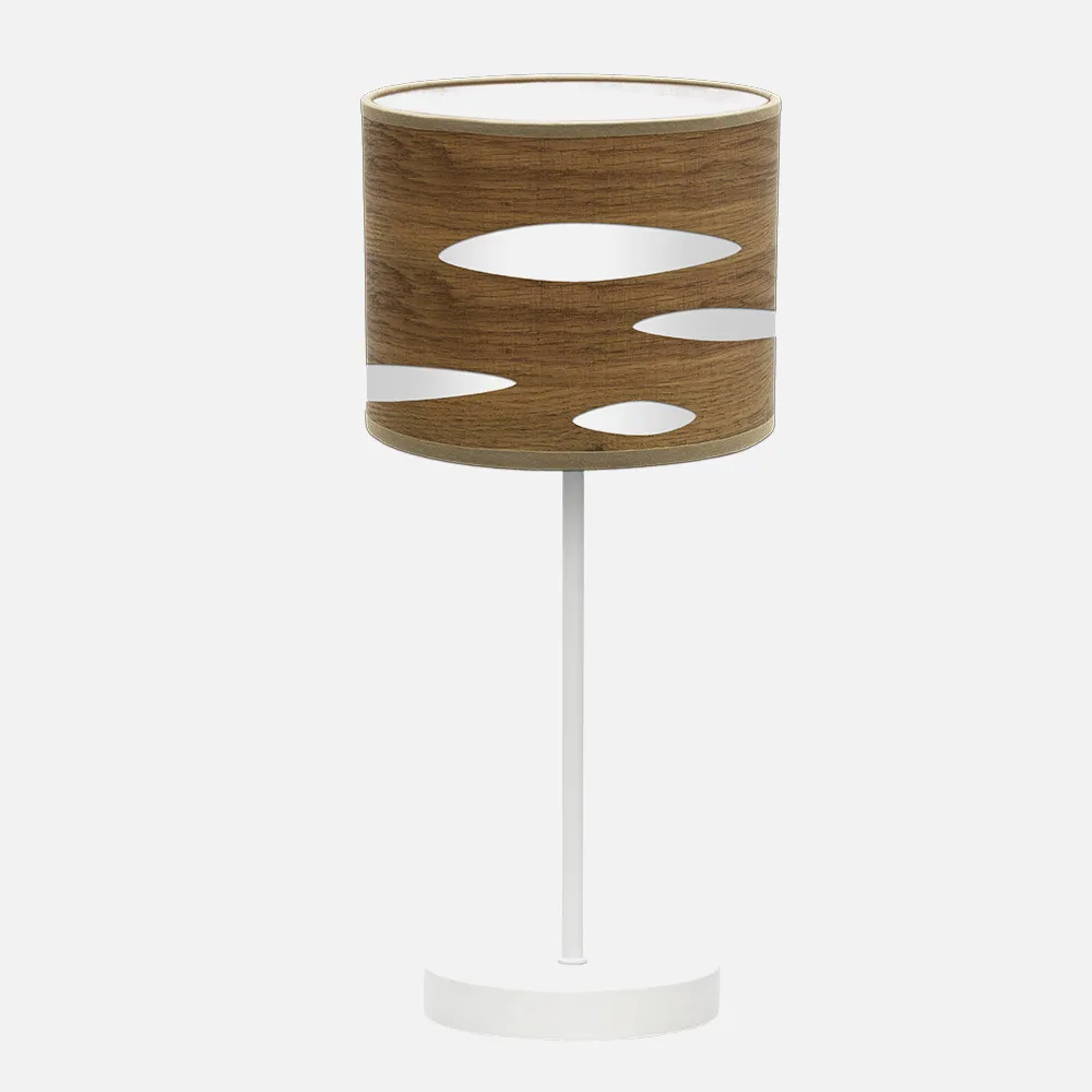 177171084 - Sobremesa Odra 1xe14 Blanco/madera Oscura 42x17x17 Cm