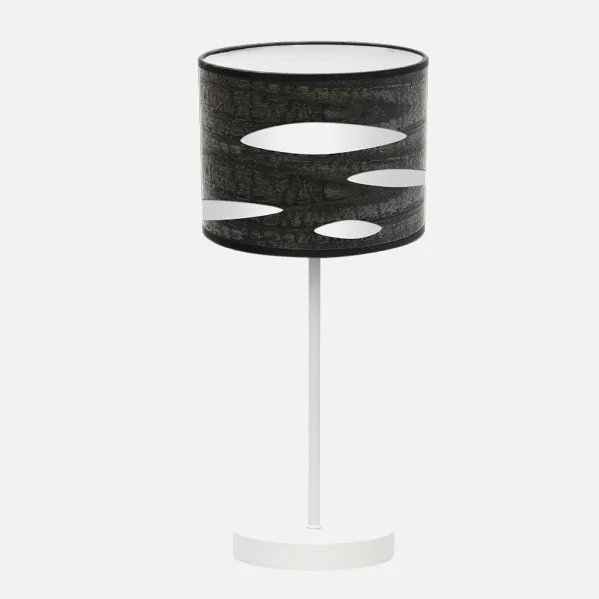 Sobremesa Odra 1xe14 Blanco/madera Negra 42x17x17 Cm
