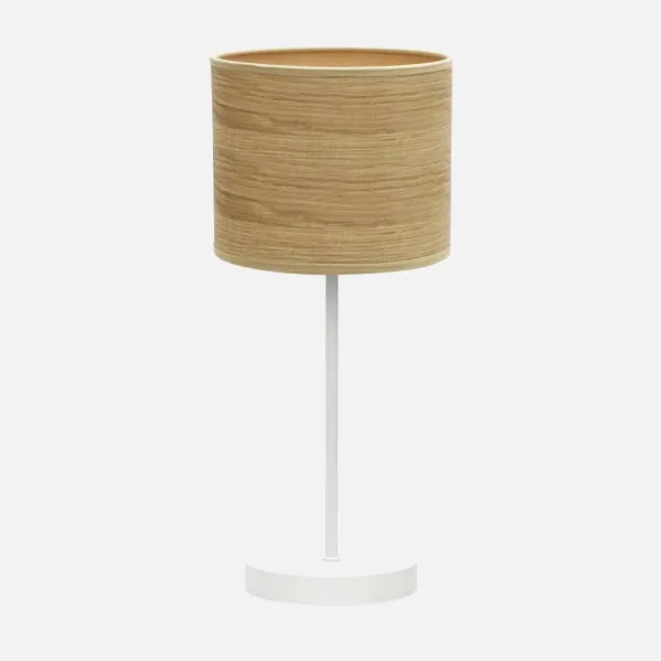 Sobremesa Jerte 1xe14  Blanco/madera Clara 42x17x17 Cm