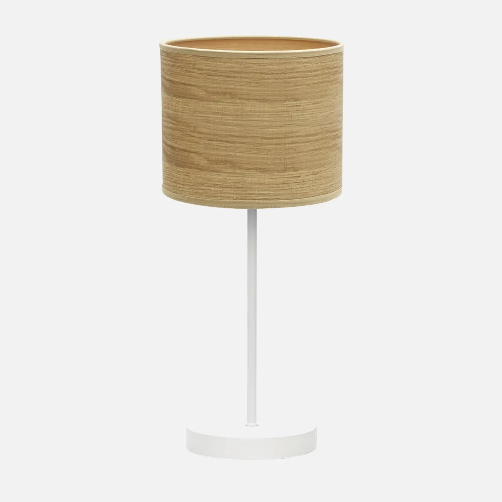 Sobremesa Jerte 1xe14  Blanco/madera Clara 42x17x17 Cm