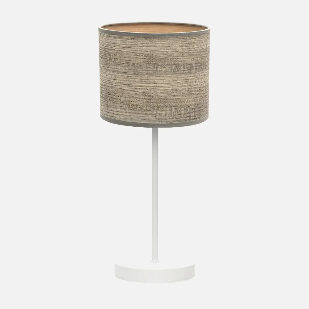 176871083 - Sobremesa Jerte 1xe14  Blanco/madera Gris 42x17x17 Cm