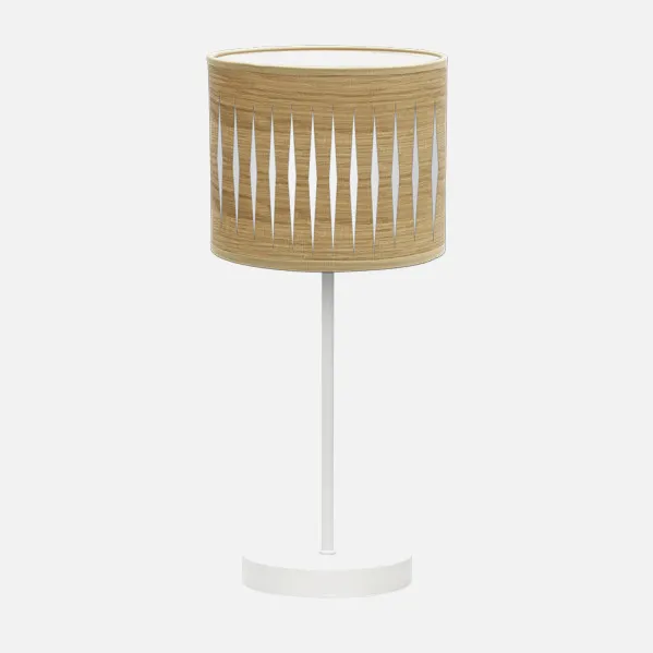 Table lamp Piron 1xe14 White/light wood 42x17x17 Cm
