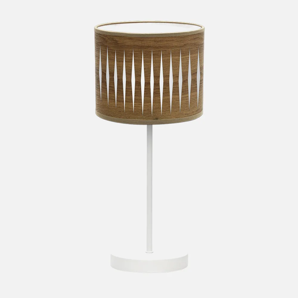 177271084 - Table lamp Piron 1xe14 White/wood Dark 42x17x17 Cm
