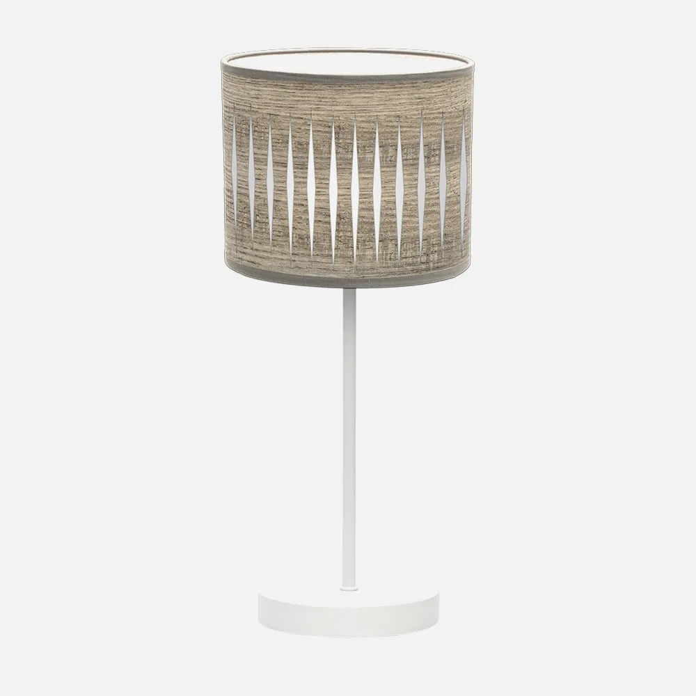 177271083 - Table lamp Piron 1xe14 White/wood Grey 42x17x17 Cm