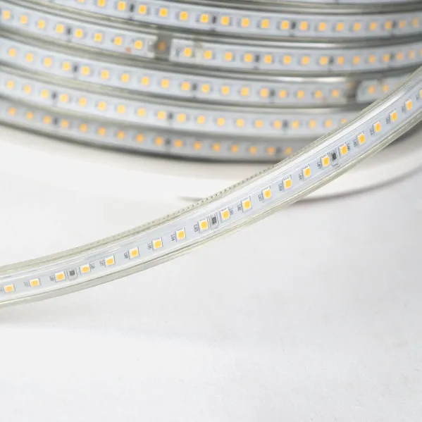 Fita flexível LED 1m 9w 3000k 220v Freya Ip65 14mm 900lm à prova de água 120led 