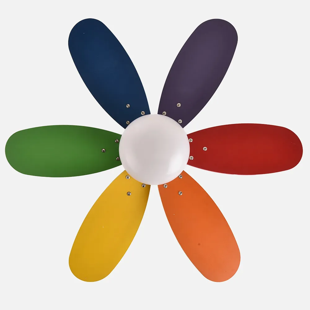 Ventilador Dc Alves 2xe27 Blanco  6 Aspas Rev. Pastel/Intenso  41x85d  C/ Remoto Y Temporizador