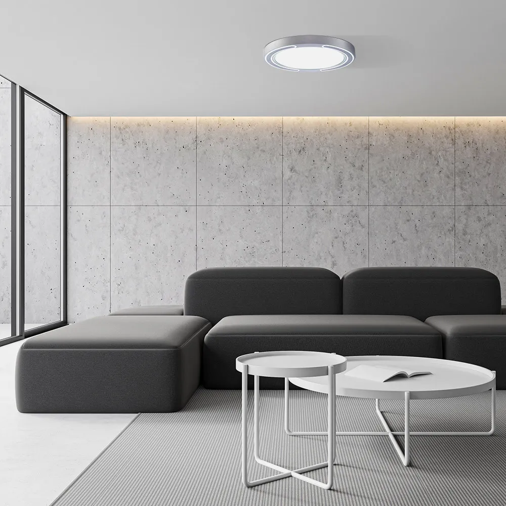 Plafon 48w Asher Plata 3000-4000-6500k 3744lm  6x40x40cm Remoto+reg.int+memoria