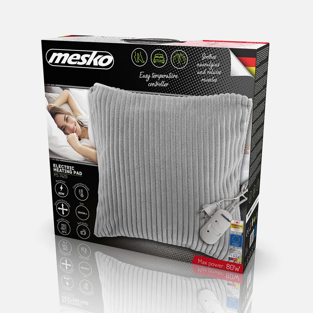 Almohadilla Elct. Calefactora 80w 34x34cm 2niv.temp Reulador C/luz Indicad.labable