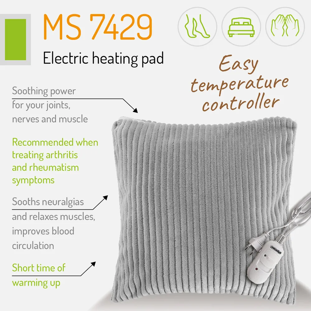Almohadilla Elct. Calefactora 80w 34x34cm 2niv.temp Reulador C/luz Indicad.labable