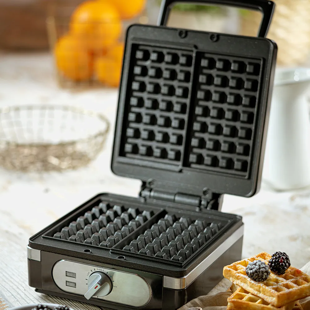 Walfrera 2000w Control Temperatura 14x19,5x27cm C/luz Encendido Para 2 Gofres 8,5x14,5cm