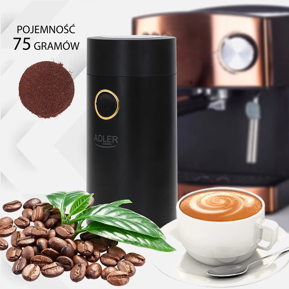 Molinillo Cafe Ng/oro 150 W Hasta 75gr Encendido Y Apagado Rapido Candado De Seguridad