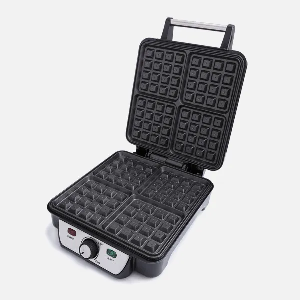 Walfrera 1500w c/thermostat Para 4 Waffles Light On/of Non-stick Fácil Limpeza