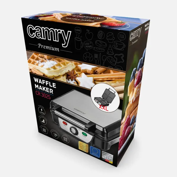 Walfrera 1500w c/thermostat Para 4 Waffles Light On/of Non-stick Fácil Limpeza