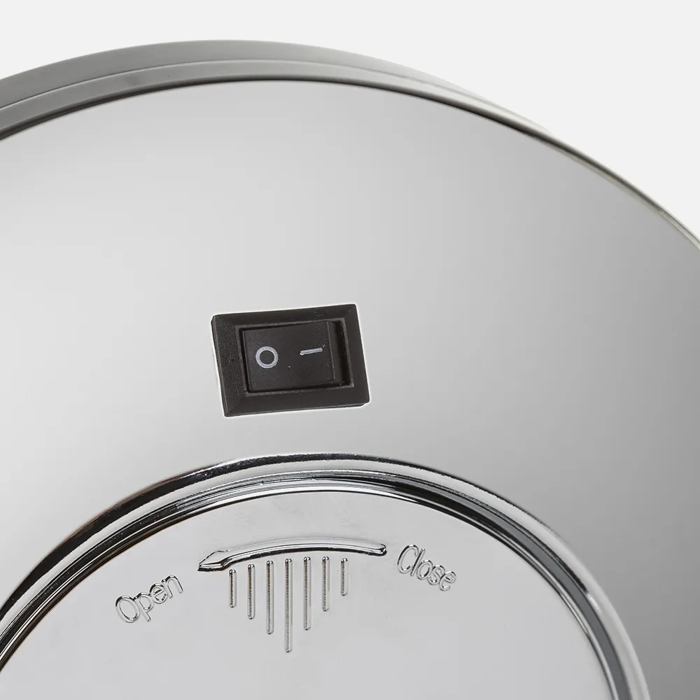 Espejo De Baño  Diam.15cm Giro 360º  Aumento X3  4xlr03 Aaa Cromo Iluminación Led