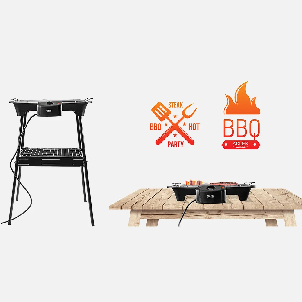 Grill Elect.portatil 2400w Bandeja Goteo C/calenta Extraible Rejilla 31x21cm Termost.c/luz
