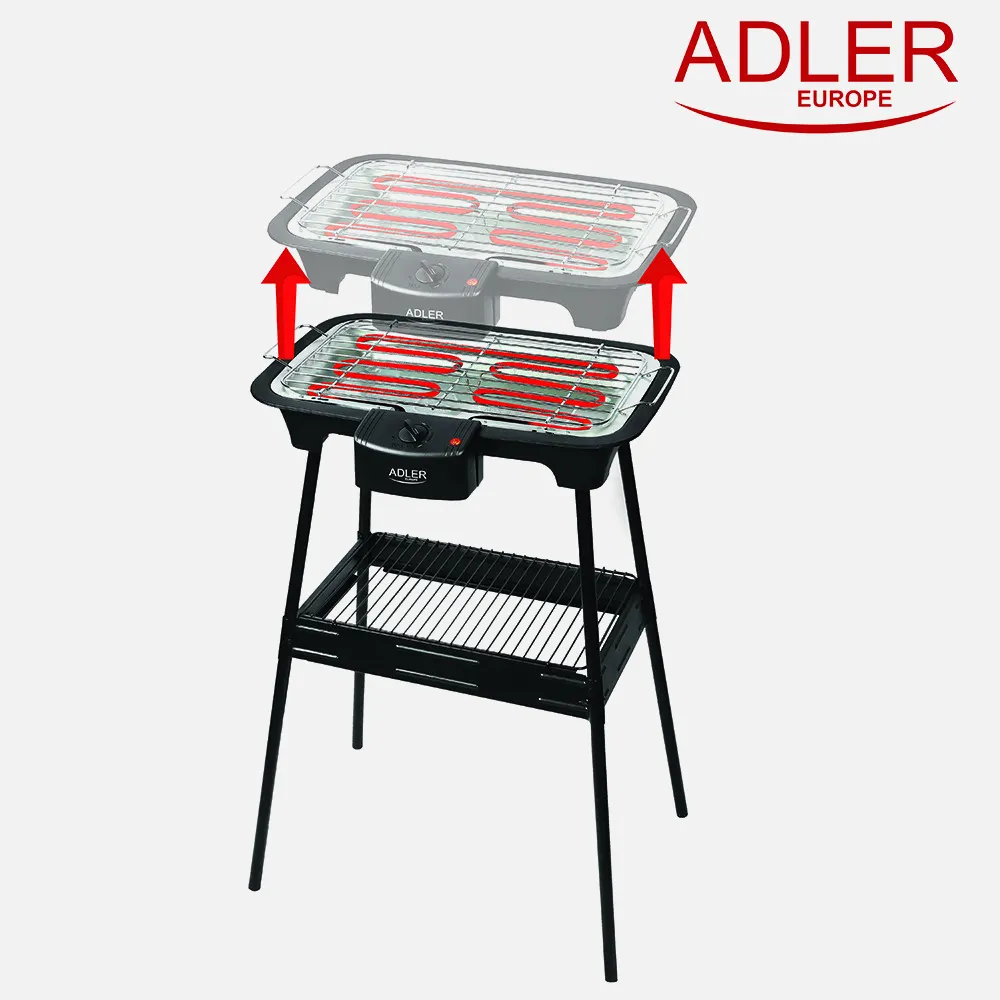 Grill Elect.portatil 2400w Bandeja Goteo C/calenta Extraible Rejilla 31x21cm Termost.c/luz