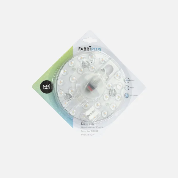 Disk Led 12w 6000k Plate Net.white 13x13x2,5 Cm 936lm