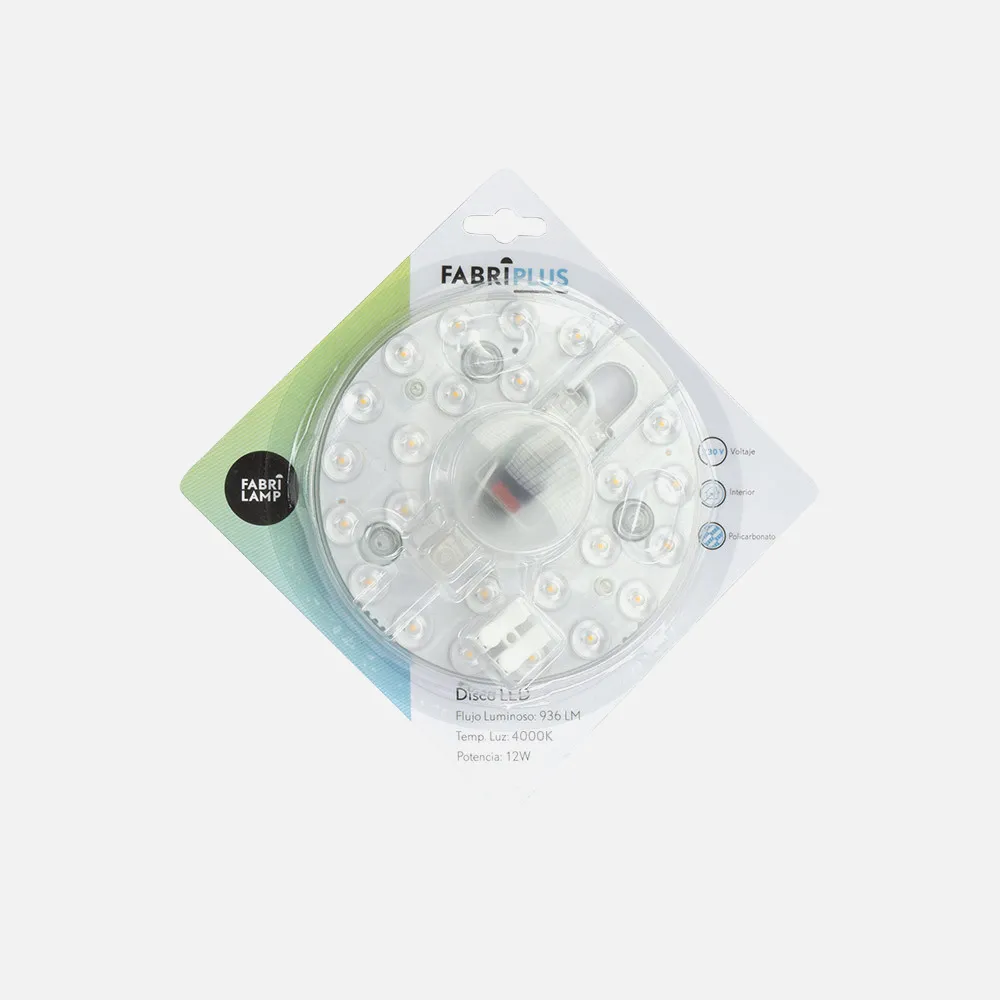 166581212 - Disk Led 12w 4000k Plate Net.white 13x13x2,5 Cm 936lm