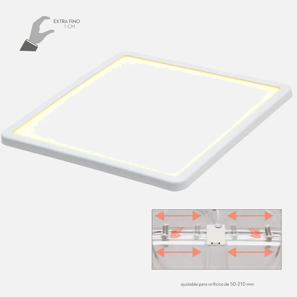 Downlight 20w 4000k Blanco Providencia 1920lm 1x23x23 Cm De Empotrar Corte Ajustable 5x5-21x21 Cm