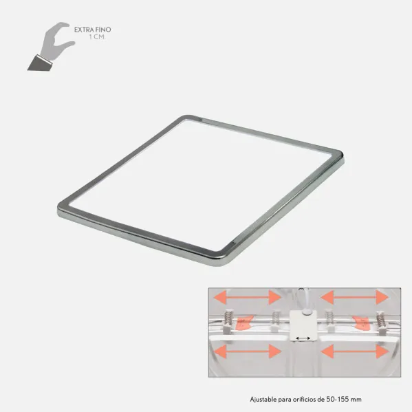 Downlight 15w 5500k Chrome Providencia 1280lm 1x17,5x17,5 Cm Recessed Cut-out Adjustable 5x5-15,58x15,58 Cm