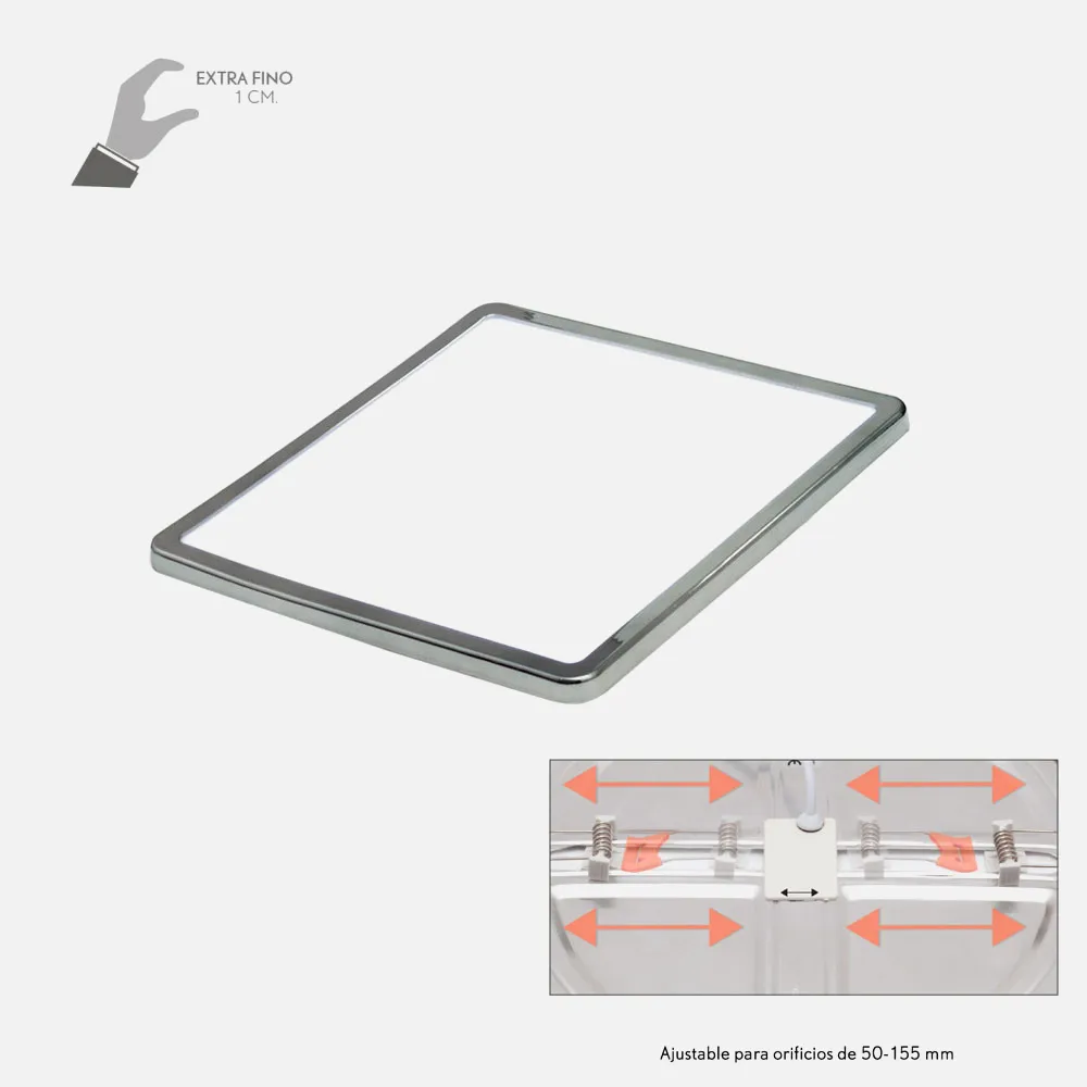 100681520 - Downlight 15w 5500k Chrome Providencia 1280lm 1x17,5x17,5 Cm Recessed Cut-out Adjustable 5x5-15,58x15,58 Cm