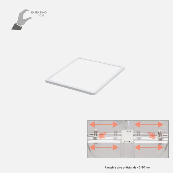 Downlight 8w 5500k Blanco Providencia 586lm 1x11,8x11,8 Cm De Empotrar Corte Ajustable 4,5x4,5-8x8 Cm