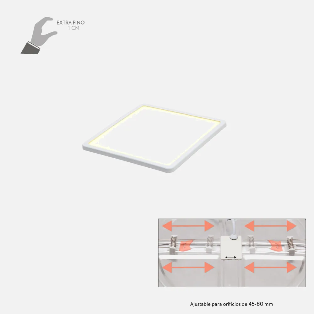Downlight 8w 4000k Blanco Providencia 586lm 1x11,8x11,8 Cm De Empotrar Corte Ajustable 4,5x4,5-8x8 Cm