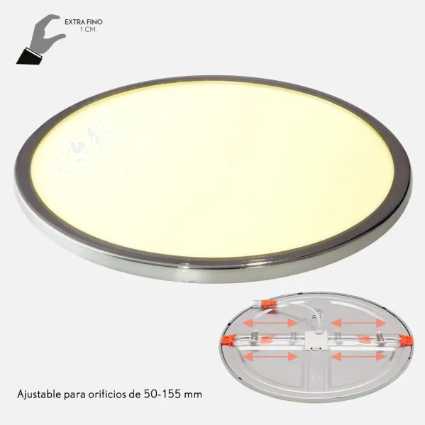 Downlight 20w 4000k Chrome Porvenir 1920lm 1x23x23 Cm Recessed Adjustable Cut-out 5-21 Cm