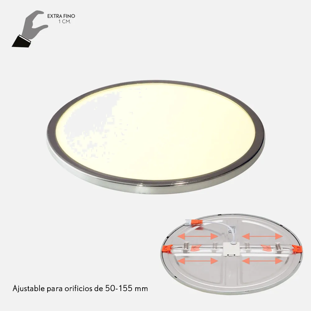 Downlight 15w 4000k Cromo Porvenir 1280lm 1x17,5x17,5 Cm De Empotrar Corte Ajustable 5-15,58 Cm