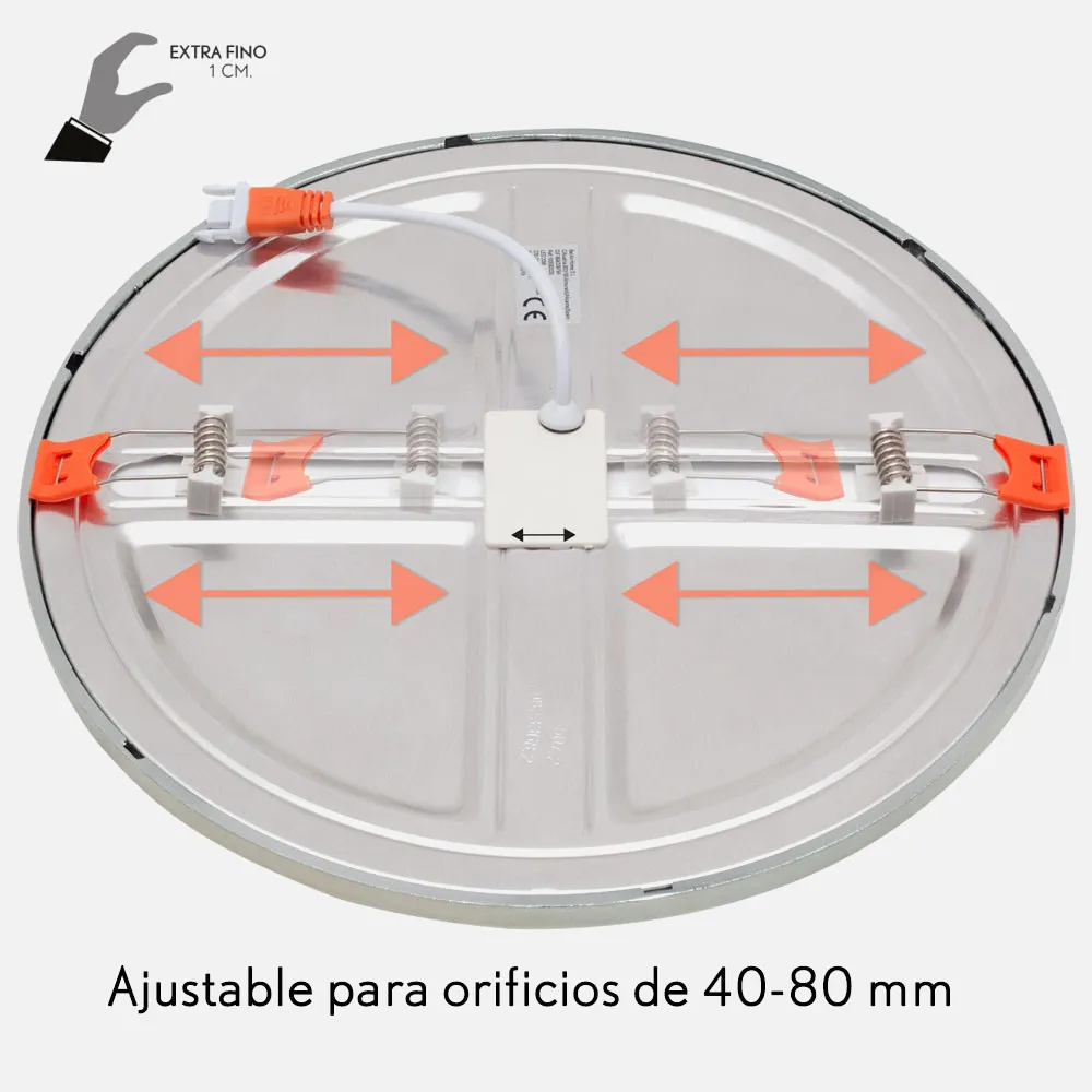 Downlight 8w 4000k Cromo Porvenir 586lm 1x11,8x11,8 Cm De Empotrar Corte ajustable 4-8 Cm
