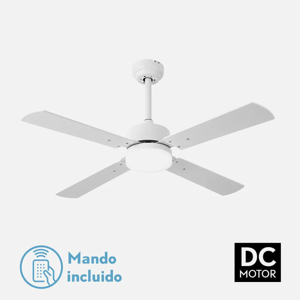 173591401 - Ventilador 18w Dc Hupe Blanco 4 Asp.6 Vel.107d  Remoto,memoria Y Temp.3000-4000-6000k