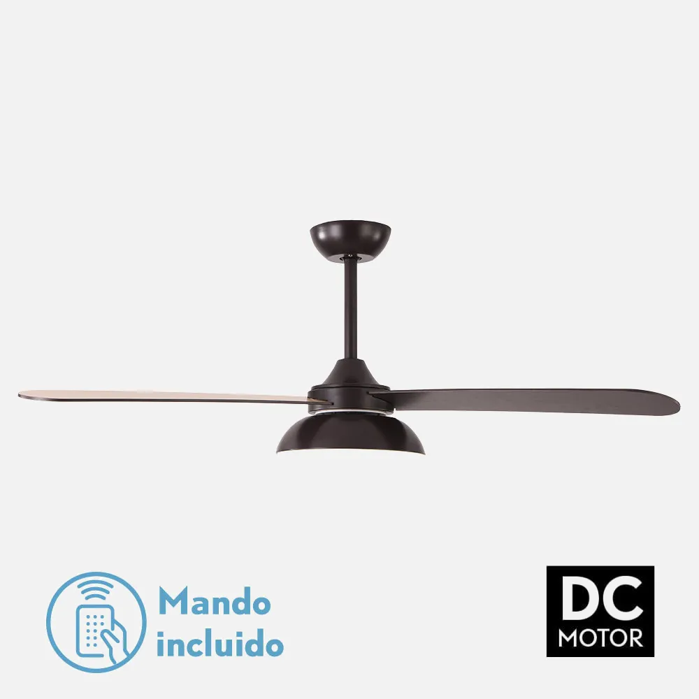 158891302 - Ventilador Dc Umi 24w Marron 3 Aspas Rev. Marron/haya 132d 2950lm 3000-4000-6000k 2tijas C/remoto, Memoria Y Temporizador
