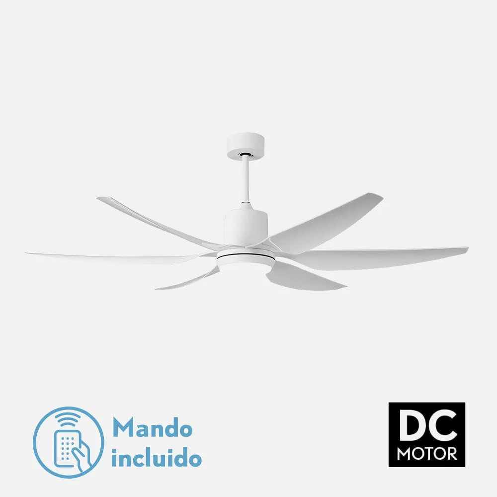 158691601 - Ventilador Dc Otto 24w 2950lm Blanco 6 Aspas Blancas Reg.x167d 3000-4000-6000k 2tijas C/remoto, Memoria Y Temporizador