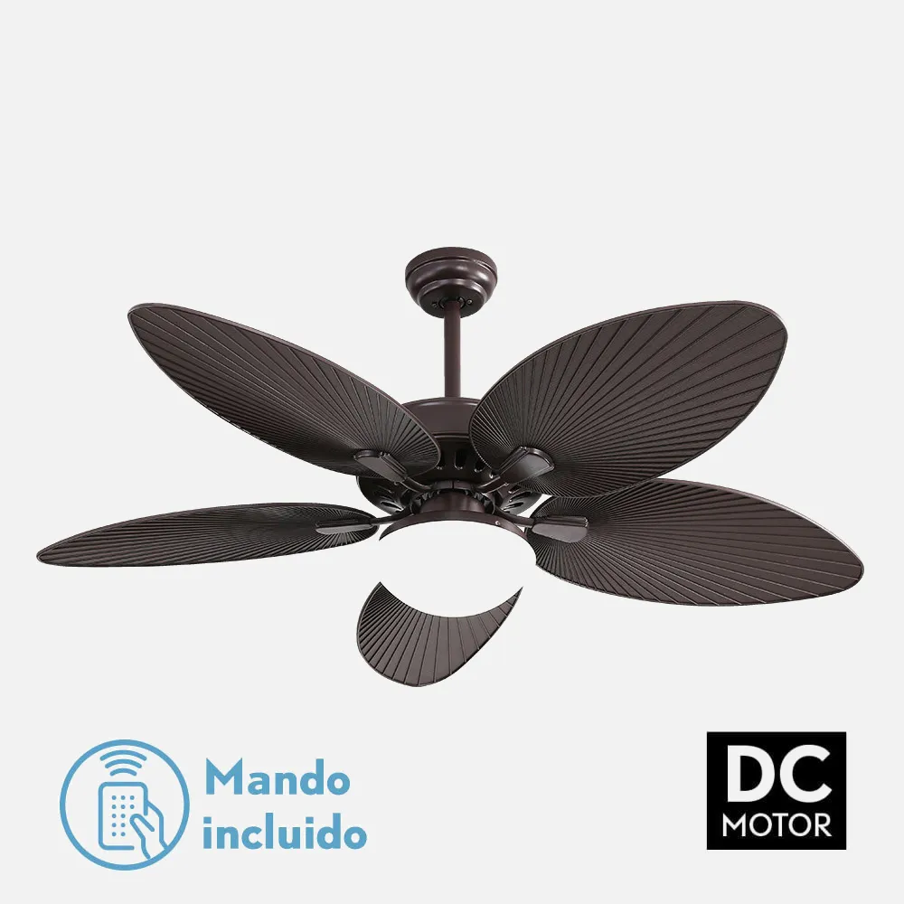 173191502 - Ventilador Dc Borasco 24w Marron 5 Asp.6 Vel.132d  2950lm Remoto.memoria Y Temp.3000-4000-6000k