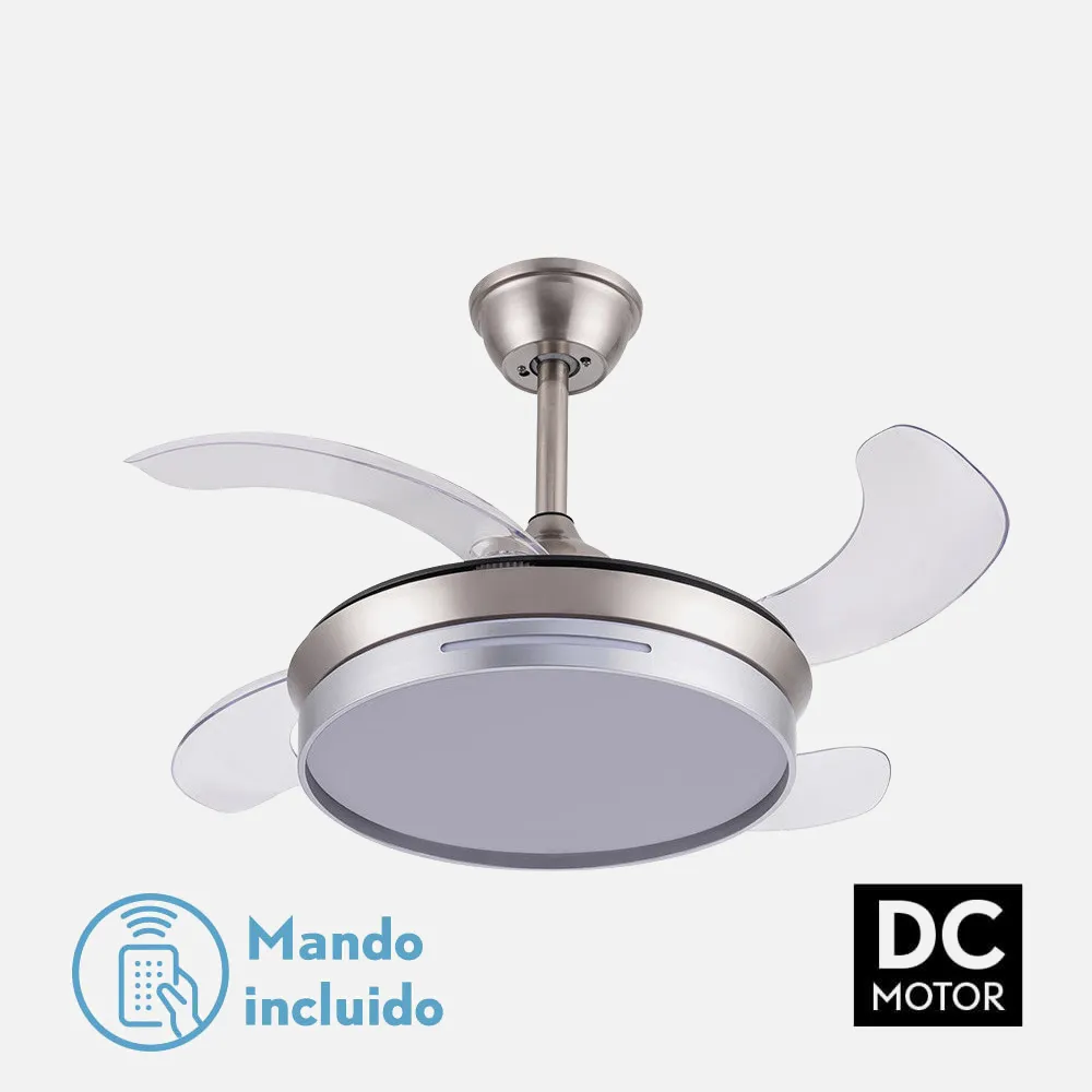 Ventilador Dc Mbatis 48w Niquel 4 Asp.desp. 91,4d 3000-4000-6000k Remoto+memoria+temporizador