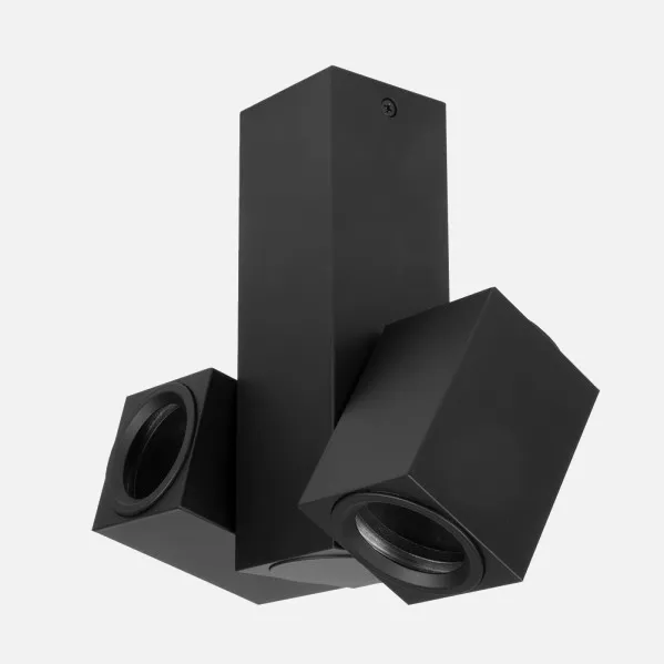 Foco Nerja 2xgu10 Negro 21x19x6 Orientable 360º