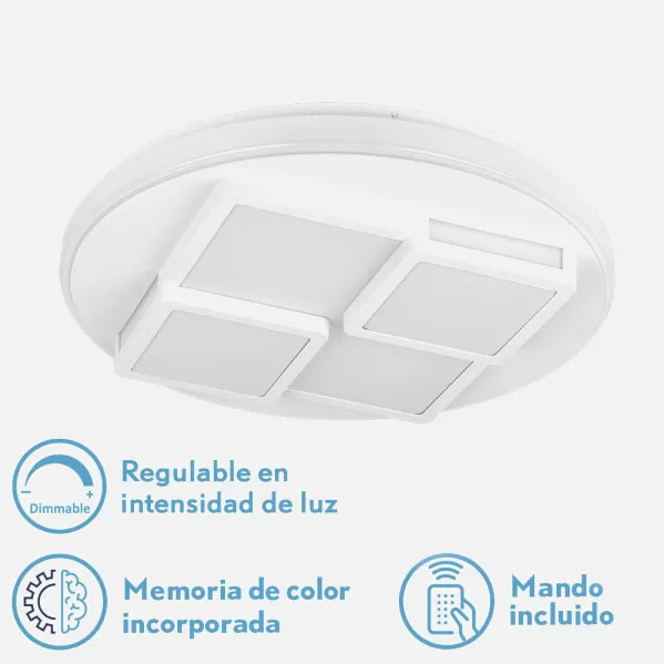 Ceiling Light 96w Lavi 3000-4000-6500k 7488lm White  8,5x49x49cm Remote+reg.inten.+ Memory