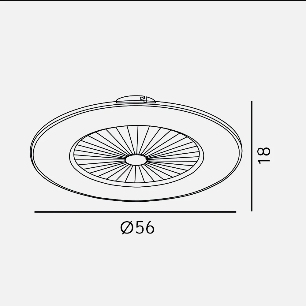 Ventilador Bofu 48w 4800lm Plata 5 Aspas  18x56d.3veloc.3 Colores. C/remoto