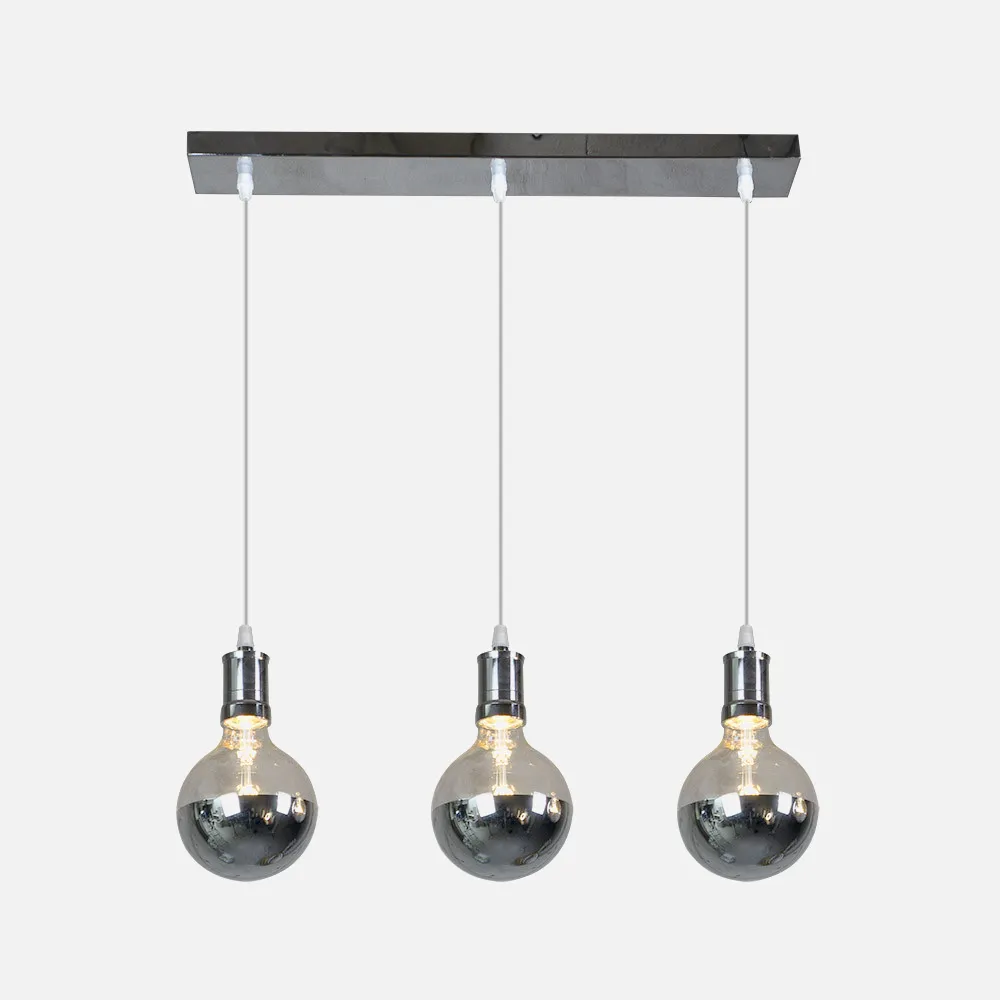 Lampara Gala 3xe27 Cromo/cromo  Bombillas   Incluidas 24w 2700k 2100lm Regx64x12,5 Cm