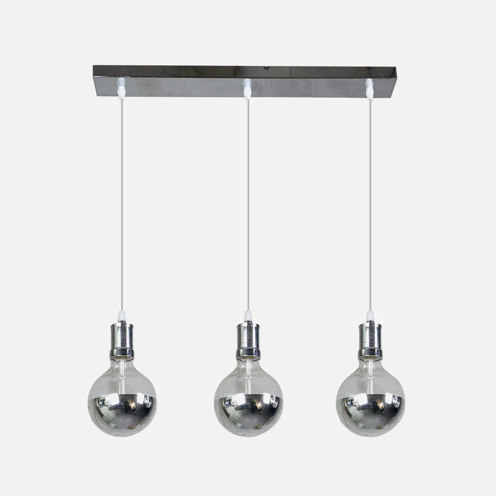 Lampara Gala 3xe27 Cromo/cromo  Bombillas   Incluidas 24w 2700k 2100lm Regx64x12,5 Cm