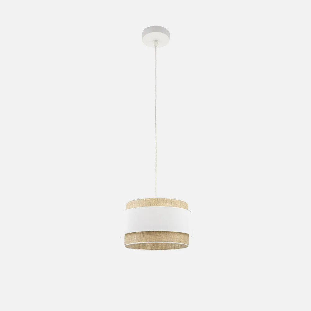 174293001 - Pendant light Kandy 1xe27 Natural/white Regx30x30 Cm